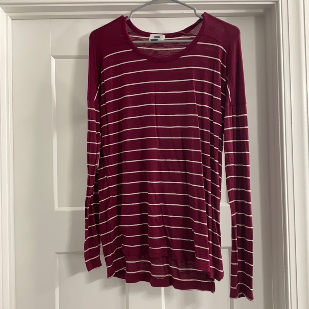 Old Navy - red and white striped - long sleeve - women’s - small